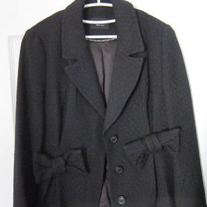 ASOS Urban Renewal Bow Blazer Coat M Black